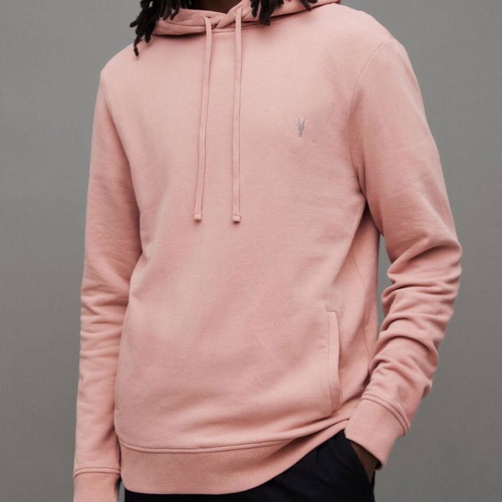 All Saints Pink Pullover Hoodie